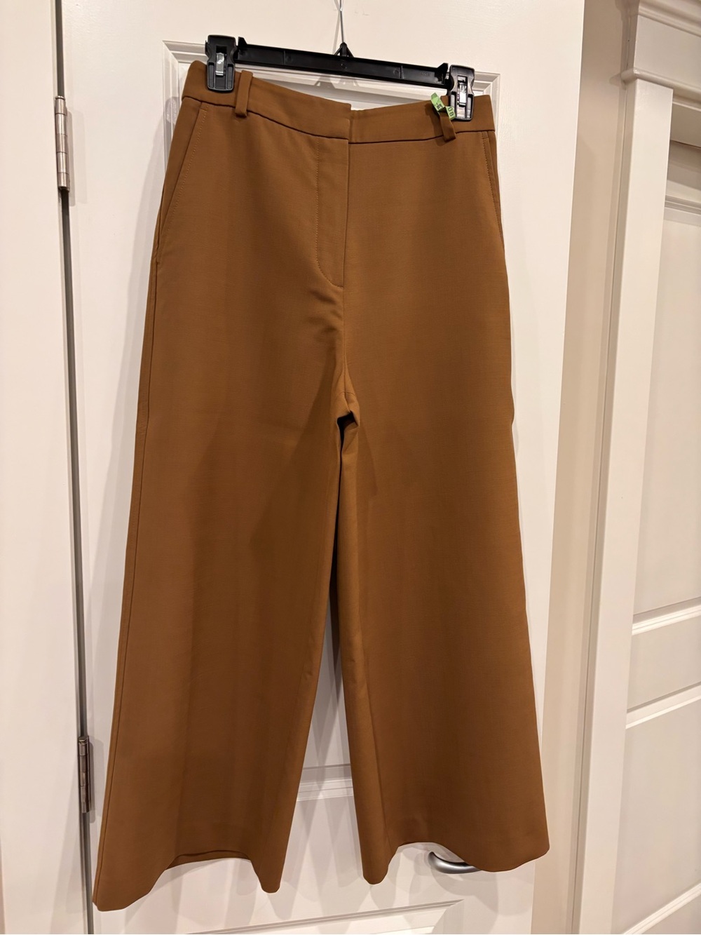 Massimo Dutti Wide-Leg Crop Pant in Cognac